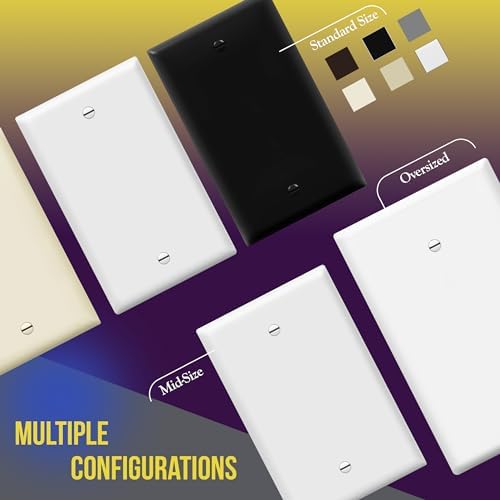ENERLITES Oversized Blank Wall Plate, Jumbo Blank Outlet Covers, Over-Size 1-Gang 5.51" x 3.50", Unbreakable Polycarbonate Thermoplastic, UL Listed, 8801O-W-10PCS, Gloss Finish, White (10 Pack) - Image 7