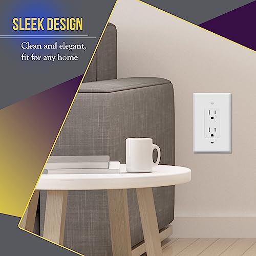 ENERLITES Decorator Light Switch or Receptacle Outlet Wall Plate, Over-Size 1-Gang 5.5" x 3.5", Unbreakable Polycarbonate Thermoplastic, UL Listed, 8831O-W-10PCS, White (10 Pack) - Image 3