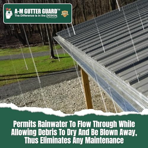 A-M Gutter Guard - Heavy Duty Lifetime Quality Aluminum Leaf & Debris Protection for 5-inch and 6-inch (5 Inch-100 Feet, Mill Finish) - Made in The USA - Image 8