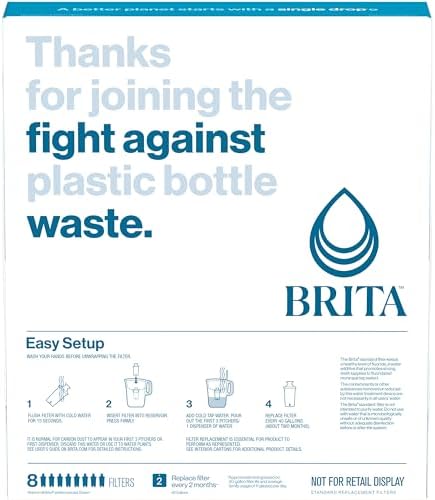 Brita Standard Water Filter for Pitchers and Dispensers, BPA-Free, Reduces Copper, Cadmium and Mercury Impurities, Lasts Two Months or 40 Gallons, Includes 2 Filters - Image 11