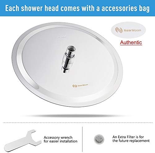 NearMoon Rain Shower Head, Ultra-Thin Design-Pressure Boosting, Awesome Some Experience, High Flow Stainless Steel Rainfall Head (12 Inch, Chrome Finish) - Image 5