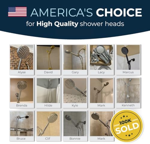 HammerHead Showers® ALL METAL Handheld Shower Head with Hose and Brass Holder - CHROME - 2.5 GPM High Pressure Shower Heads with Adjustable Shower Wand Bracket - 6ft Flexible Extension - Image 8