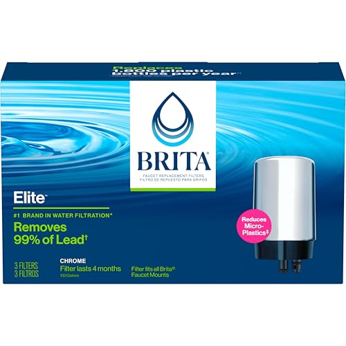 Brita Replacement Water Filter for Faucet Mount, Removes 99% of Lead, Sink Filtration System, Chrome, 3 Count - Image 8