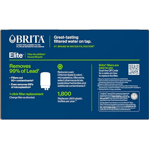 Brita Replacement Water Filter for Faucet Mount, Removes 99% of Lead, Sink Filtration System, White, 3 Count - Image 9
