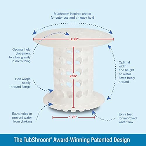 TubShroom Revolutionary Tub Drain Protector Hair Catcher/Strainer/Snare, Clear 2 Count - Image 5