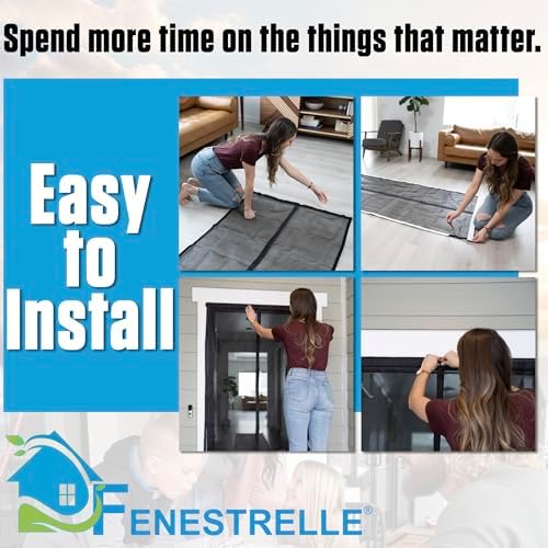 Fenestrelle Magnetic Screen Door for Standard, French & Sliding Door, Large Pet & Kids, Keep Bugs Out, Heavy Fiberglass Mesh, Self Closing Continuous Magnetic Seal (Fits Door Size 37"x80", Black Trim) - Image 6