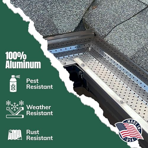 A-M Gutter Guard - Heavy Duty Lifetime Quality Aluminum Leaf & Debris Protection for 5-inch and 6-inch (6 Inch-50 Feet, Mill Finish) - Made in The USA - Image 3