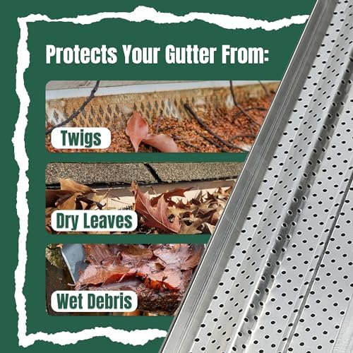 A-M Gutter Guard - Heavy Duty Lifetime Quality Aluminum Leaf & Debris Protection for 5-inch and 6-inch (6 Inch-50 Feet, Mill Finish) - Made in The USA - Image 9