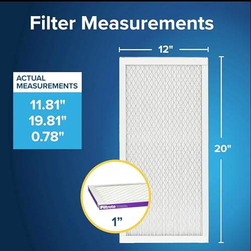 Filtrete 12x20x1 AC Furnace Air Filter, MERV 12, MPR 1500, CERTIFIED asthma & allergy friendly, 3 Month Pleated 1-Inch Electrostatic Air Cleaning Filter, 2-Pack (Actual Size 11.81x19.81x0.78 in) - Image 2
