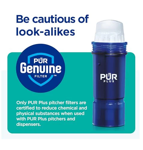 PUR PLUS 30-Cup Water Filter Dispenser with 1 Lead-Reducing PUR PLUS Filter, Dishwasher Safe, Powerful Filtration, Large Capacity with Slim, Space-Saving Design, White (DS1811Z) - Image 8