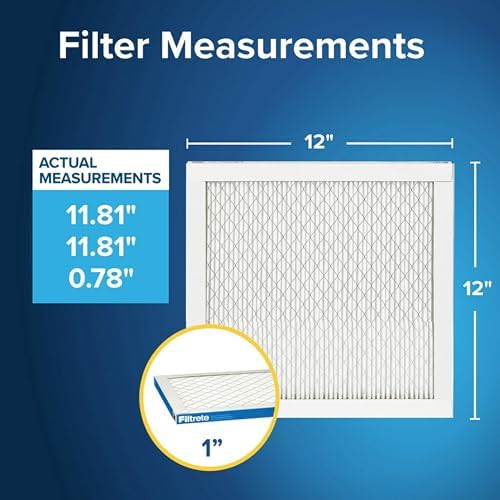 Filtrete 12x12x1 AC Furnace Air Filter, MERV 13, MPR 1900, Premium Allergen, Bacteria & Virus Filter, 3-Month Pleated 1-Inch Electrostatic Air Cleaning Filter, 2-Pack (Actual Size 11.81x11.81x0.78 in) - Image 2