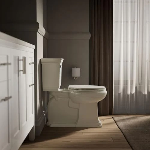 Kohler K-20110-96 Brevia Elongated Toilet Seat with Grip-Tight Bumpers, Quiet-Close Seat, Quick-Attach Hardware, Biscuit - Image 5