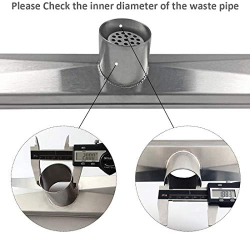 Neodrain 24-Inch Linear Shower Drain with Tile Insert Grate,Brushed 304 Stainless Steel Rectangle Shower Floor Drain, Linear Drain with Leveling Feet, Hair Strainer - Image 6