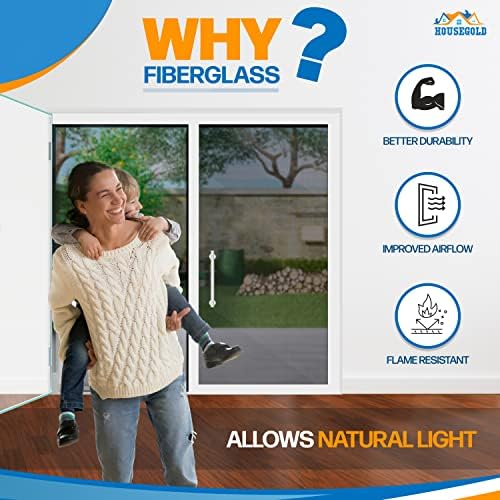 Magnetic Screen Door for 72"x80" French Door, Durable Fiberglass Double Door Screen Mesh Curtain Fits Door Opening up to 70" x79‘’ Keep Bugs Out - Image 3
