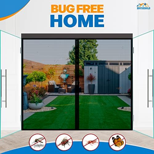 Magnetic Screen Door for 72"x80" French Door, Durable Fiberglass Double Door Screen Mesh Curtain Fits Door Opening up to 70" x79‘’ Keep Bugs Out - Image 4