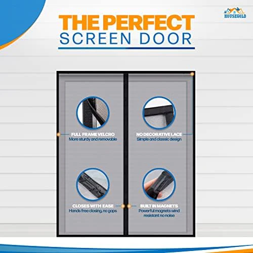 Magnetic Screen Door for 72"x80" French Door, Durable Fiberglass Double Door Screen Mesh Curtain Fits Door Opening up to 70" x79‘’ Keep Bugs Out - Image 6