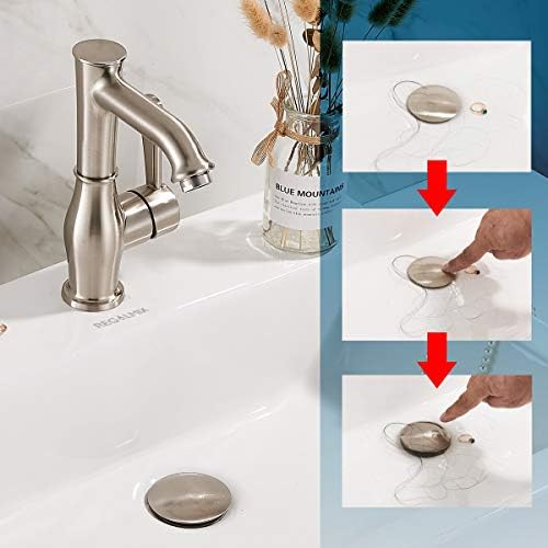 Bathroom Sink Drain, Vessel Sink Pop Up Drain with Detachable Basket Stopper,Anti-Explosion and Anti-Clogging Drain Strainer, Sink Drain Assembly Without Overflow Brushed Nickel, RWF082B - Image 3