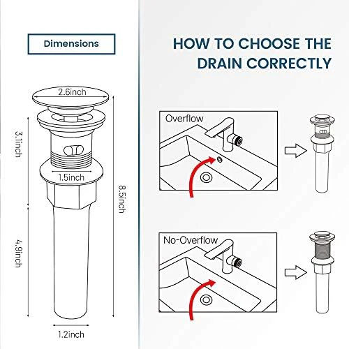 Vessel Sink Drain Assembly, Pop-up Drain With Detachable Basket Stopper, Anti-Explosion And Anti-Clogging Strainer, Overflow, Oil Rubbed Bronze, RWF083K - Image 6