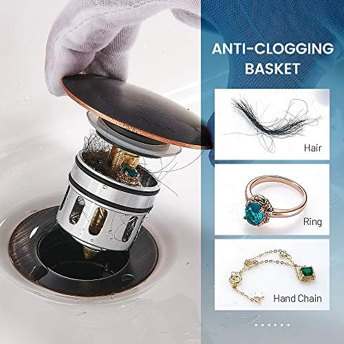 Bathroom Sink Drain, Vessel Sink Pop Up Drain With Detachable Basket Stopper,Anti-Explosion And Anti-Clogging Drain Strainer, Sink Drain Assembly Without Overflow Oil Rubbed Bronze, REGALMIX RWF082C - Image 4