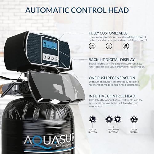 Aquasure Harmony Series 48,000 Grains Whole House Water Softener w/High Efficiency Digital Metered Control Head (48,000 Grains) - Image 6