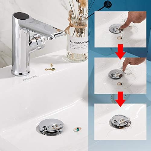 Bathroom Sink Drain, Vessel Sink Pop Up Drain with Detachable Basket Stopper,Anti-Explosion and Anti-Clogging Drain Strainer, Sink Drain Assembly Without Overflow Polished Chrome, REGALMIX RWF082A - Image 3
