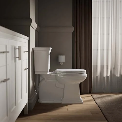 KOHLER Stonewood Quiet-Close Elongated Toilet Seat, Slow Close Design, Durable Wood, Easy Installation, Universal Fit, White Finish, K-20466-0 - Image 5