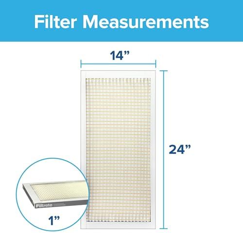 Filtrete 14x24x1 Air Filter, MPR 300, MERV 5, Clean Living Basic Dust 3-Month Pleated 1-Inch Air Filters, 6 Filters - Image 2