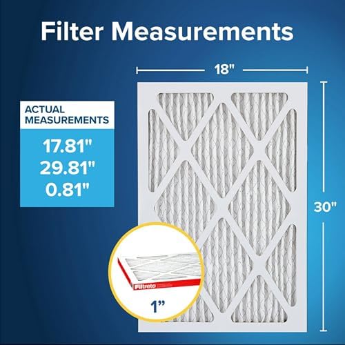 Filtrete 18x30x1 AC Furnace Air Filter, MERV 11, MPR 1000, Micro Allergen Defense, 3-Month Pleated 1-Inch Electrostatic Air Cleaning Filter, 6 Pack (Actual Size 17.81 x 29.81 x 0.81 in) - Image 2