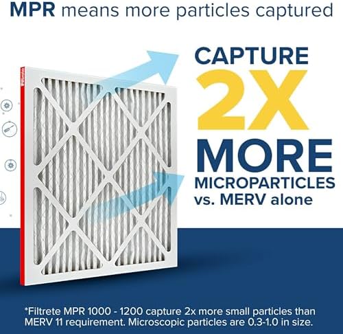 Filtrete 12x36x1 AC Furnace Air Filter, MERV 11, MPR 1000, Micro Allergen Defense, 3-Month Pleated 1-Inch Electrostatic Air Cleaning Filter, 6 Pack (Actual Size 11.69x35.69x0.81 in) - Image 4