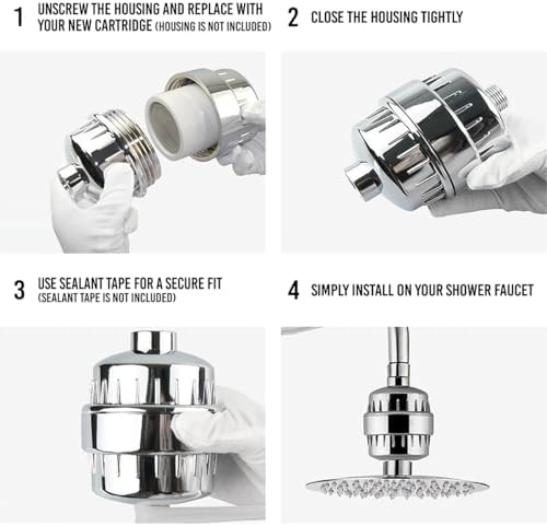 4 Pack 15 Stage Shower Filter Replacement Cartridge, Shower Filter For Hard Water, Universally Compatible With Any Similar Design, Shower Water Softener with High Output - Image 6