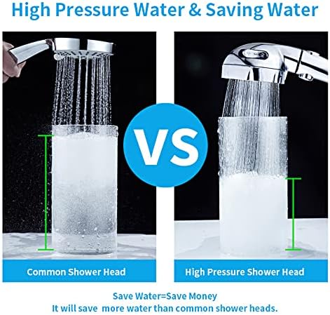 KAIYING Drill-Free High Pressure Handheld Shower Head with ON/OFF Pause Switch 3 Spray Modes Water Saving Showerhead, Detachable Puppy Shower Accessories (M:Shower Head (Chrome)+Bracket+Hose) - Image 3