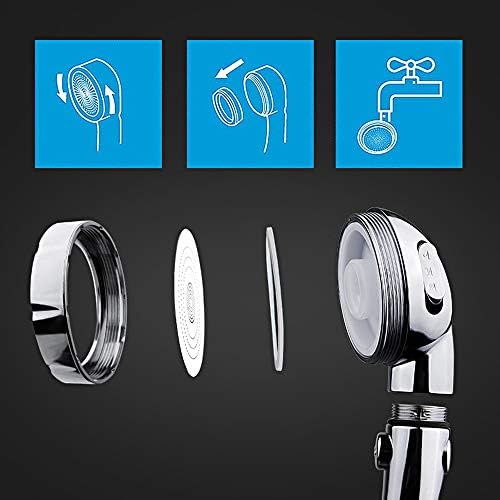 KAIYING Drill-Free High Pressure Handheld Shower Head with ON/OFF Pause Switch 3 Spray Modes Water Saving Showerhead, Detachable Puppy Shower Accessories (M:Shower Head (Chrome)+Bracket+Hose) - Image 5