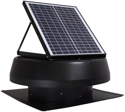 iLIVING HYBRID Ready Smart Thermostat Solar Roof Attic Exhaust Fan, 14", 40-Watt, 1150 CFM, Cools up to 2900 Sq.Ft. Coverage Area, Black - Image 2