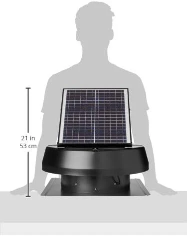 iLIVING HYBRID Ready Smart Thermostat Solar Roof Attic Exhaust Fan, 14", 40-Watt, 1150 CFM, Cools up to 2900 Sq.Ft. Coverage Area, Black - Image 3