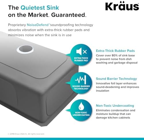 Kraus KHU101-21 Standart PRO 16 Gauge Undermount Single Bowl Set (4 Item Bundle: Sink, Bottom Grid, Drain Assembly, Kitchen Towel), 21 Inch, Stainless Steel - Image 5