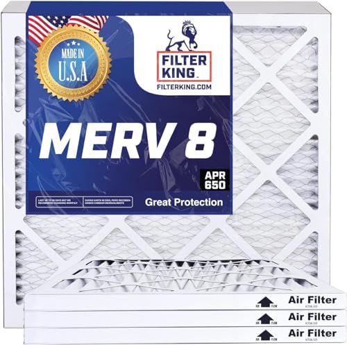 Filter King 20x25x2 Air Filter | 12-PACK | MERV 8 HVAC Pleated A/C Furnace Filters | MADE IN USA | Actual Size: 19.5 x 24.5 x 1.75"