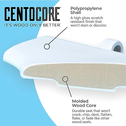 Centoco Elongated Toilet Seat Soft Close, Closed Front with Cover, Molded Wood, Made in the USA, 900SC-301, Crane White (Cotton/Bright) - Image 5