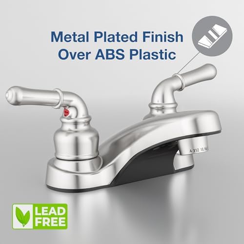 Pacific Bay Lynden Bathroom Sink Faucet - Metallic Plating Over Lightweight ABS Plastic (Brushed Satin Nickel) - Image 7