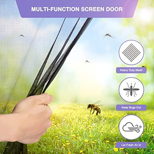 Titan Mall Fiberglass Magnetic Screen Door, Self Sealing & Heavy Duty Door Screen Magnetic Closure Keep Bugs Out, Retractable & Hands Free Door Screen 39" x 82" - Image 2