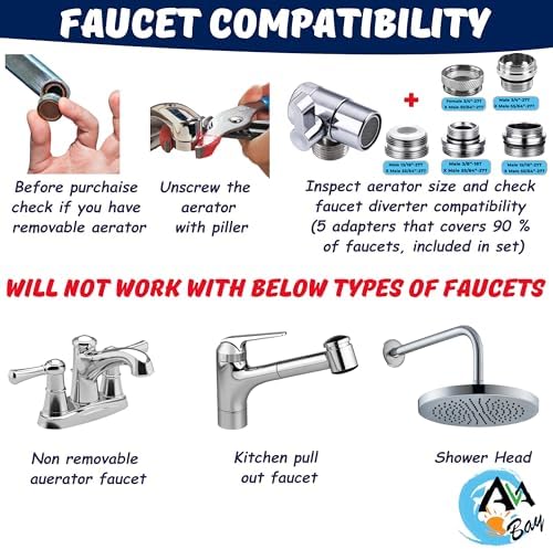 AVAbay® Sink Faucet Handheld Bidet Sprayer for Toilet I Bidet Attachment for Warm & Cold Water I Long 80" Hose Perfect for Feminine Hygiene, Cloth Diaper, Bathroom Toilet Cleaning - Image 4