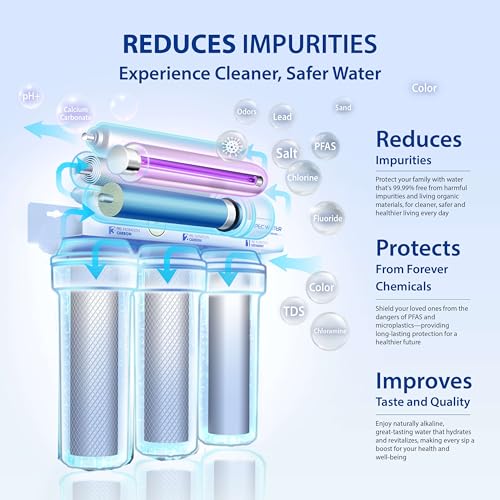 APEC Water System ROES-PHUV75 Essence Series Top Tier Alkaline Mineral pH+ and UV Ultra-Violet Sterilizer 75 GPD 7-Stage Ultra Safe Reverse Osmosis Drinking Water Filter System - Image 3