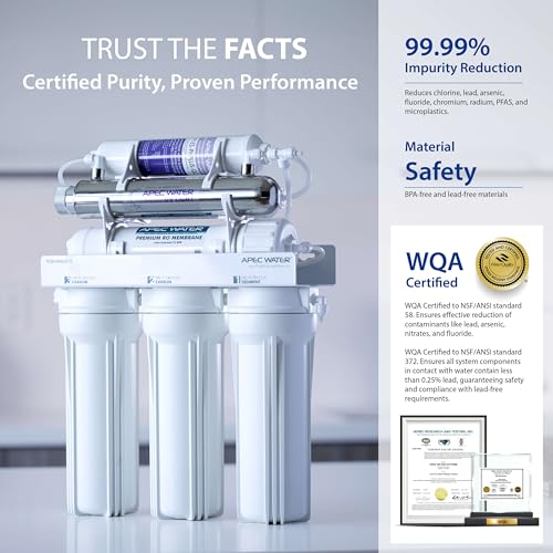 APEC Water System ROES-PHUV75 Essence Series Top Tier Alkaline Mineral pH+ and UV Ultra-Violet Sterilizer 75 GPD 7-Stage Ultra Safe Reverse Osmosis Drinking Water Filter System - Image 5
