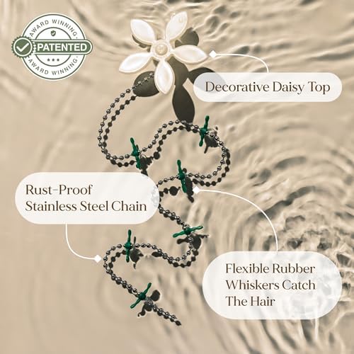 Shower Drain Hair Catcher – Disposable White Flower (4-Pack) – No-Touch Hair Removal for Flat Shower Drains – As Seen on Shark Tank - Image 3