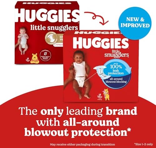 Huggies Size 1 Diapers, Little Snugglers Baby Diapers, Size 1 (8-14 lbs), 96 Count, Packaging May Vary - Image 2