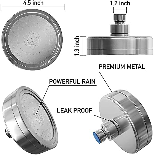 AquaHomeGroup Luxury Filtered Shower Head (Metal) 2 Cartridges Vitamin C+E+A + 5 Shower Caps - Reduses Chlorine & Sediments - Consistent Water Pressure - Massage and SPA Effery Shower Head - Image 5