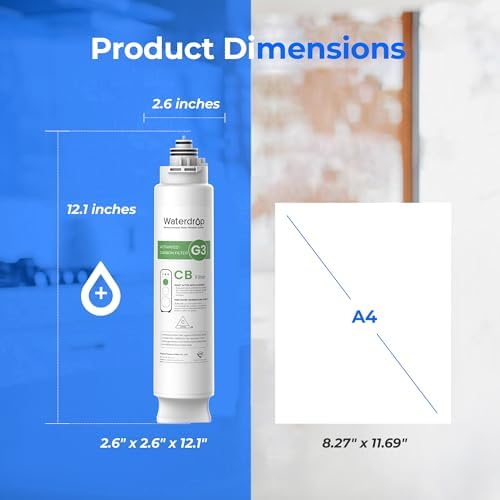 Waterdrop WD-G3-CB Filter, Replacement for WD-G3-W, WD-G3P600 and WD-G3P800-W Reverse Osmosis System, 1-year Lifetime - Image 5
