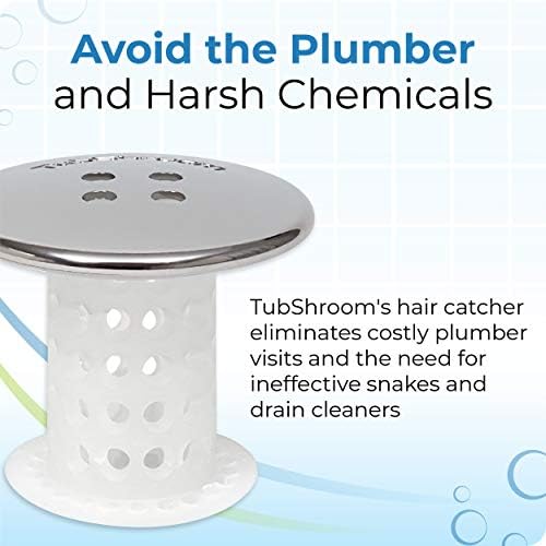 TubShroom Bathtub Drain Protector and Hair Catcher - 2 Pack, Chrome - Fits 1.5" - 1.75" Bathtub and Shower Drains - Image 5