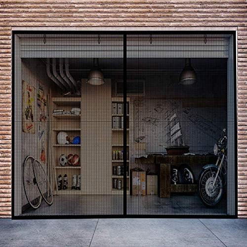 Garage Screen Doors for 1 Car Garage, 8x7Ft Magnetic Closure Heavy Duty Weighted Bottom Screen Self Sealing Fiberglass Mesh Anti Annoying Animals Retractable Net-Easy Assembly & Pass-Through (Black) - Image 8
