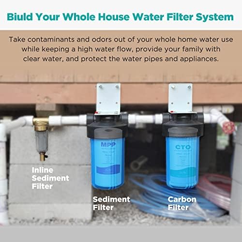 10" x 4.5" Whole House Sediment Water Filter, SimPure 5 Micron 10-inch Big Water Filter Replacement Cartridge Compatible with W15-PR, DGD-5005, FP15B, HD-950A, GXWH35F, GXWH30C for Well Water 4-Pack - Image 8