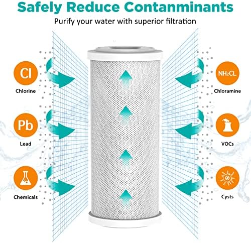 SimPure 5 Micron 10 x 4.5 Inch Whole House Carbon Water Filter | CTO Activated Coconut Carbon Replacement Cartridge | Fits DB10P, DB10C-2, GE GXWH40L, GXWH35F, BB10, FXHTC, FC15B (2Pack) - Image 2